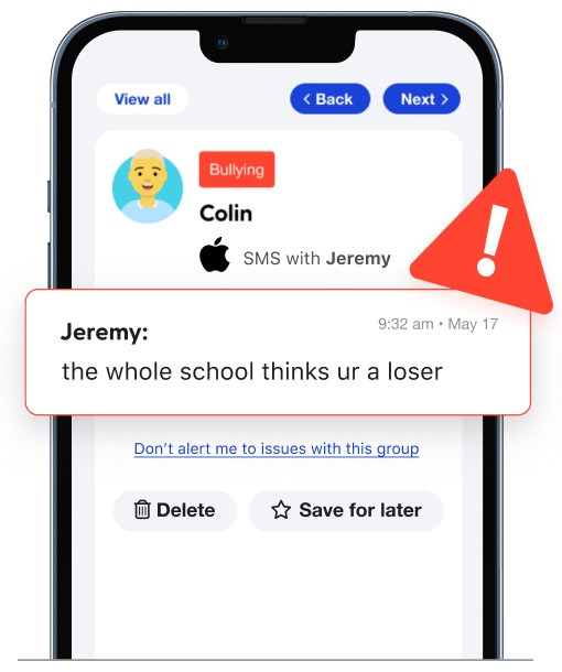 Messages monitoring on Bark